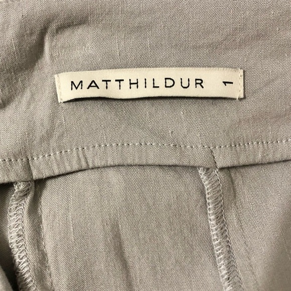 Matthildur Gray Linen Stretch Blend A-line Skirt Size 1 Medium - Picture 5 of 6